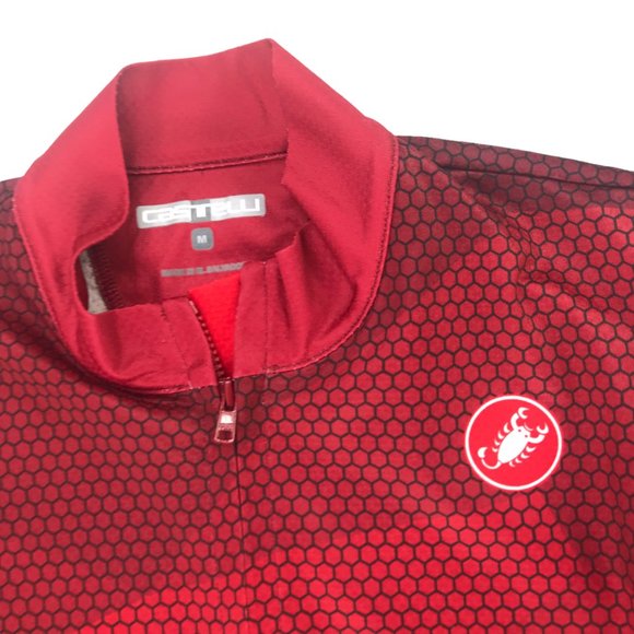 CASTELLI Women's M Cycling Jersey Red Black.  Full Zipper in Front Short Sleeve - Picture 11 of 11